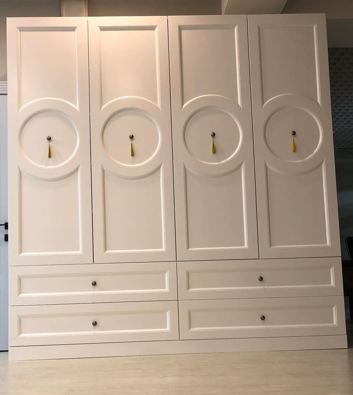 Распашные шкафы-Белый шкаф на заказ «Модель 65»-фото2
