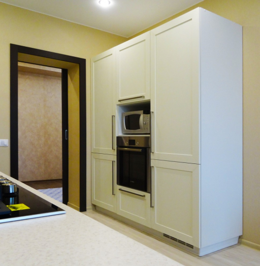 Белый кухонный гарнитур-Кухня МДФ в ПВХ «Модель 138»-фото3